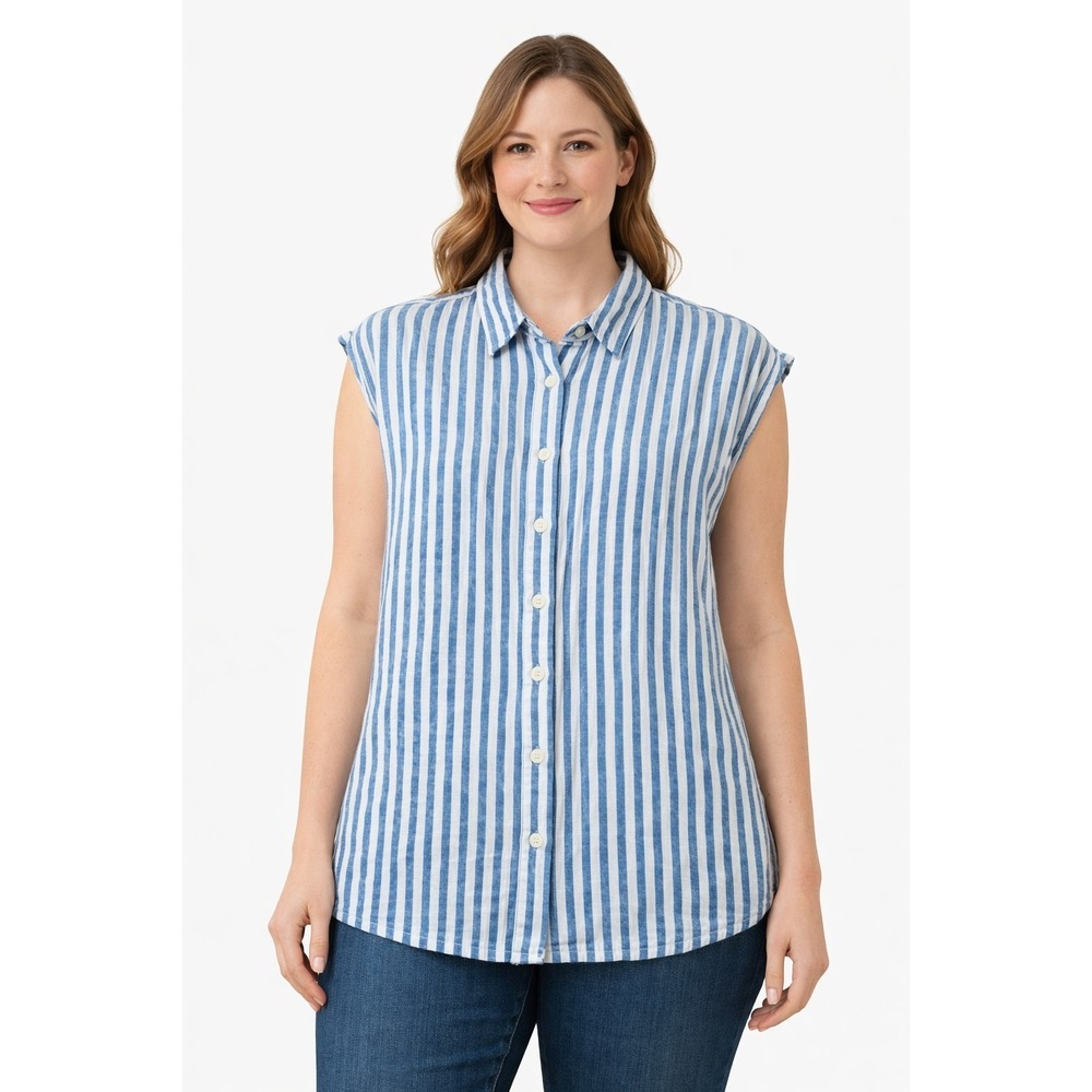 Orvis Classic Collection Button Down Stripes Women Size Small Casual Office